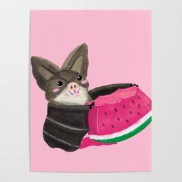 Watermelon Bat Poster
