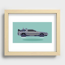 Flying Delorean Time Machine - Back to the future series Recessed Framed Print