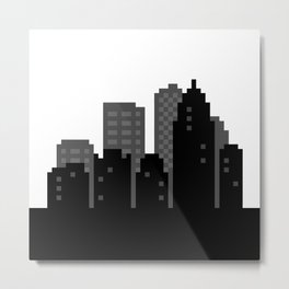 Pixel City Skyline - VERSION TWO - NO SKY Metal Print