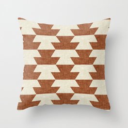 boho geometric aztec in ginger Throw Pillow