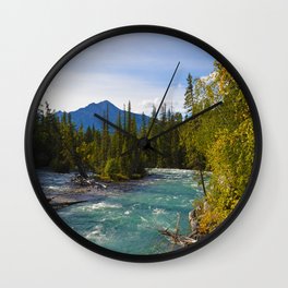 Maligne River & Pyramid Mountain in Jasper National Park, Canada Wall Clock