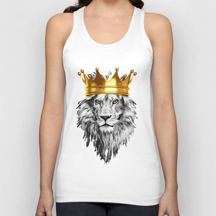 lion with a crown power king Tank Top