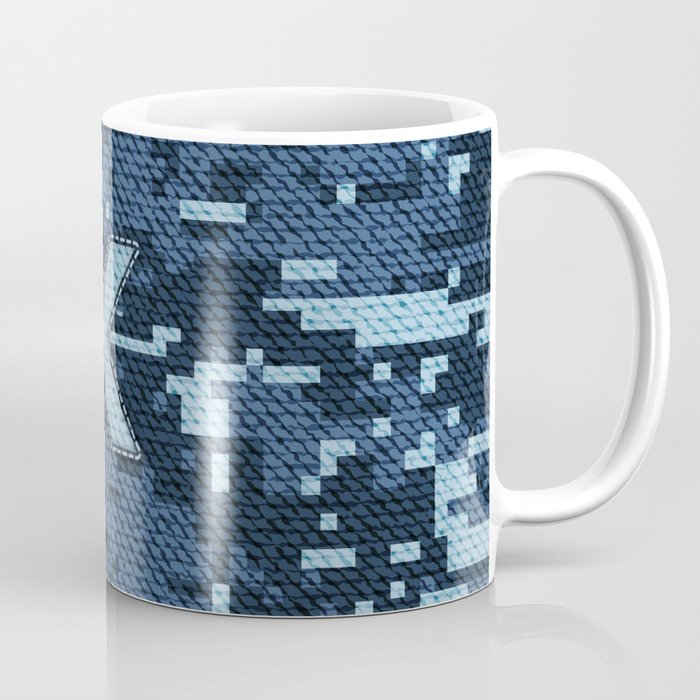 Personalized K Letter on Blue Military Camouflage Air Force Design, Veterans Day Gift / Valentine Gift / Military Anniversary Gift / Army Birthday Gift iPhone Case Coffee Mug