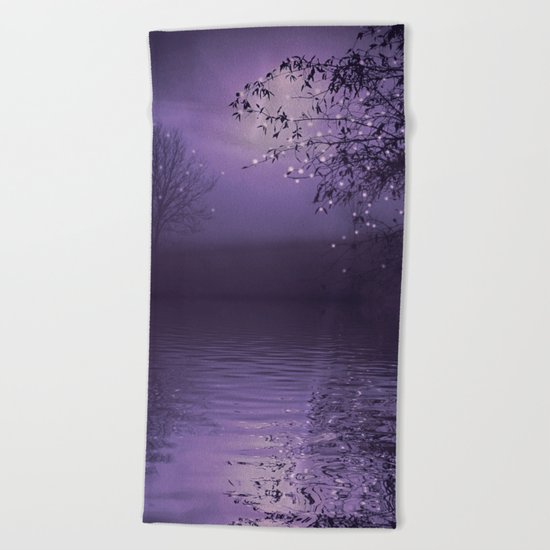 SONG OF THE NIGHTBIRD - LAVENDER Beach Towel