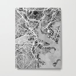 Boston Massachusetts Street Map Metal Print | Painting, Citymap, Boston, 2332, Watercolourmap, Bostonprint, Bostonmap, Massachusetts, Unitedstates, Watercolor 