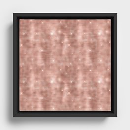 Glam Rose Gold Diamond Shimmer Glitter Framed Canvas