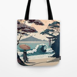 Walk in the beach Tote Bag