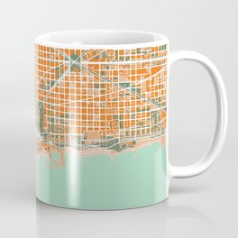 Barcelona city map orange Coffee Mug