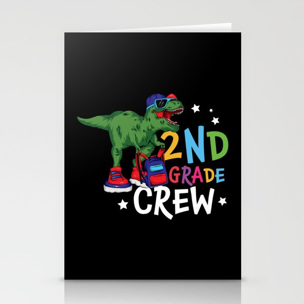 2nd Grade Crew Student Dinosaur Stationery Cards