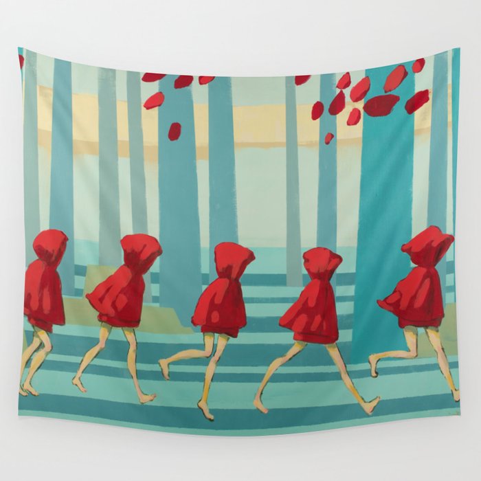 Five Little Riding Hoods I/III Wall Tapestry