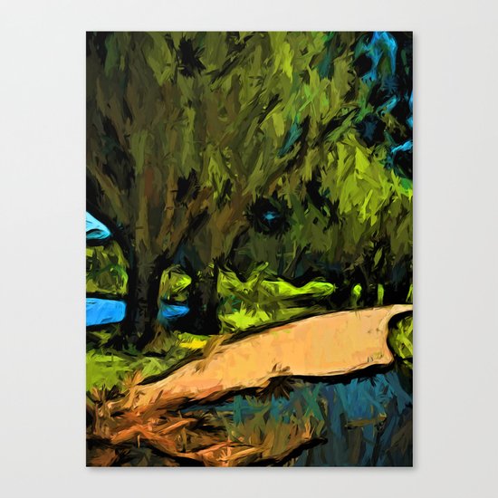 Trees along an Apricot Path Canvas Print