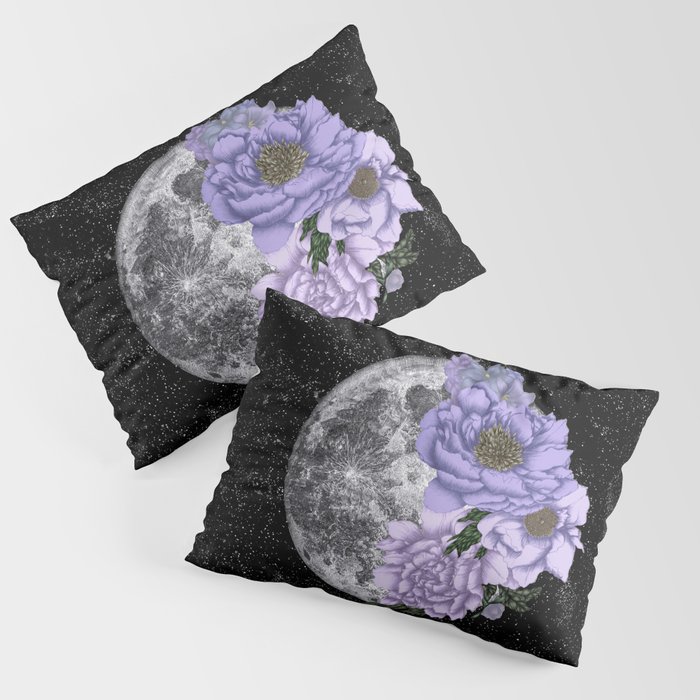 Moon Abloom in Lavendar and Periwinkle Pillow Sham