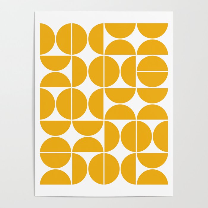 Mid Century Modern Geometric 04 Yellow Poster