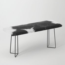 Luxe Animal Print Cowhide in Black and White Bench