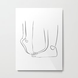 Couple Single Line Art Metal Print | Minimalist, Line, Single, Men, Couple, Art, Illustration, Love, Minimal, Woman 