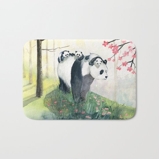 Panda family Bath Mat