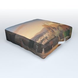 The Acropolis of Athens, Greece by Leo von Klenze Outdoor Floor Cushion | Athens, Landscape, Statues, Ancient, Greek, Temples, Temple, Painting, Beautifulruins, Greece 