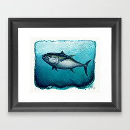 Bluefin Tuna ~ Watercolor Painting by Amber Marine,(Copyright 2016) Framed Art Print