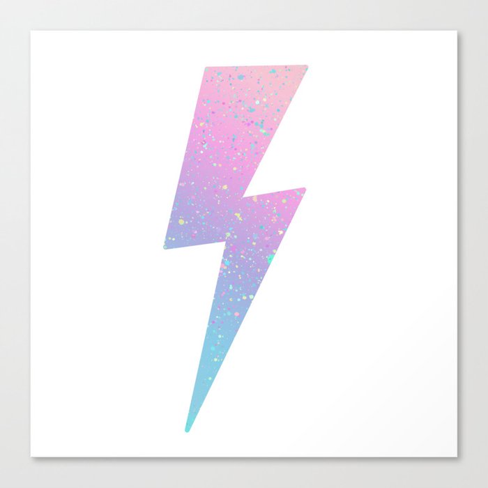 color splash lightning bolt Canvas Print