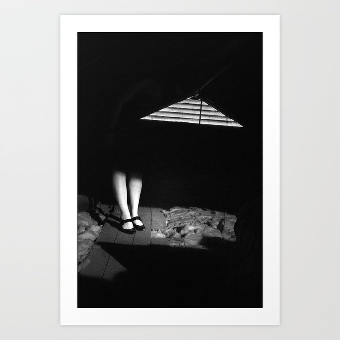 Mary-Janes in the Attic - Black and White Photography Art Print
