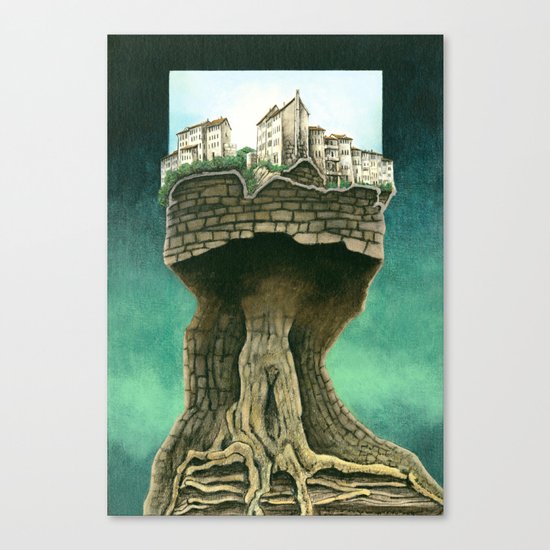 City on a tree Canvas Print