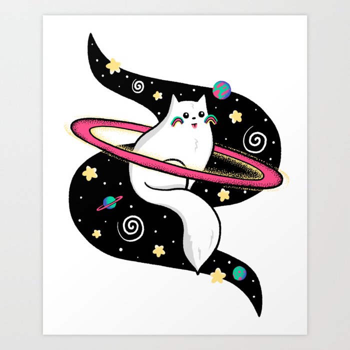 Center of the Universe Cat Art Print
