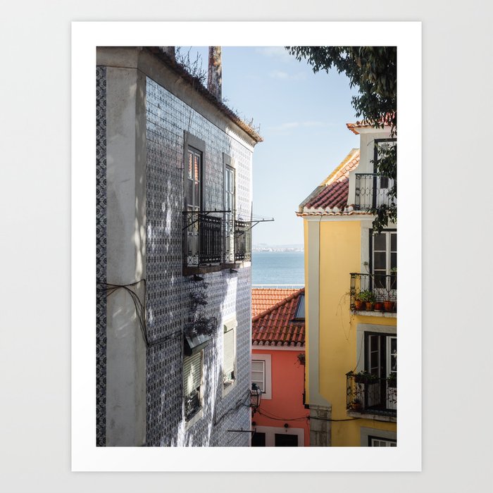 Lisbon House Tiles and Colourful Colors Portugal Art Print