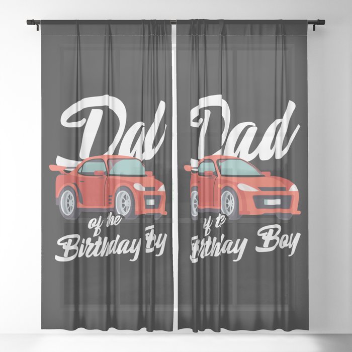 Dad Of The Birthday Boy Sheer Curtain