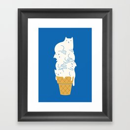Cats Ice Cream Framed Art Print