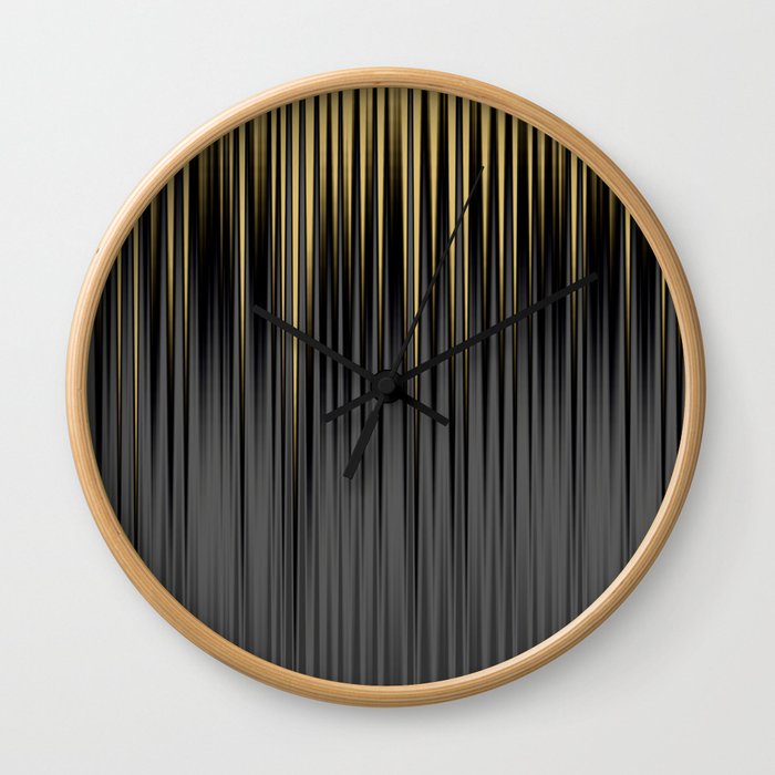 Yellow and Charcoal Black Slices Modern Abstract Wall Clock