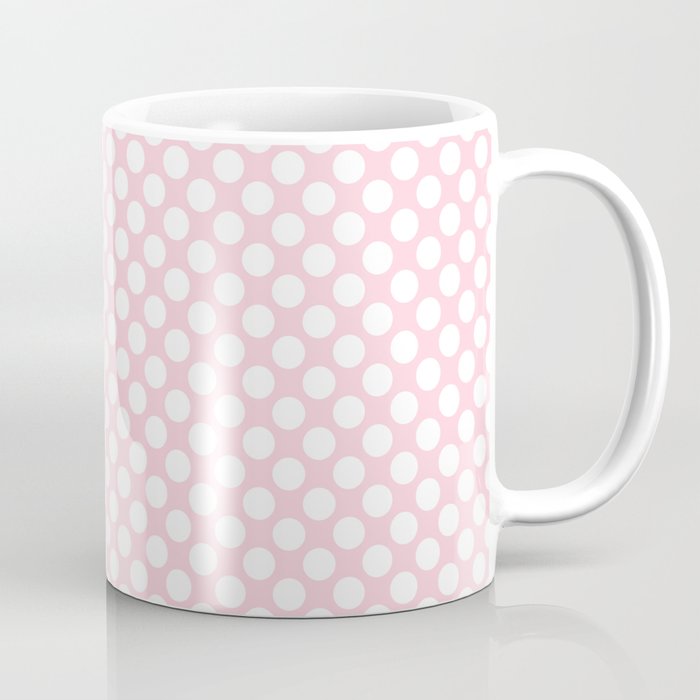 Large White Spots On Light Soft Pastel Pink Coffee Mug By Large White Spots On Light Soft Pastel Pink Coffee Mug