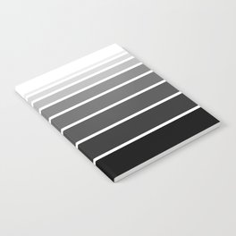 Black, Grey, White Striped Ombre Gradient  Notebook