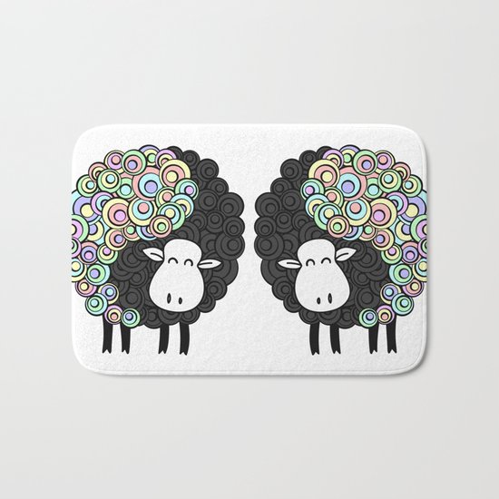 Yin Yang Sheep Bath Mat