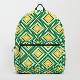 Diamond geometrics in green, yellow and white Backpack | Green, White, Abstractgeometric, Drawing, Yellow, Retro, Midcenturymodern, Vintage, Midcentury, Modern 