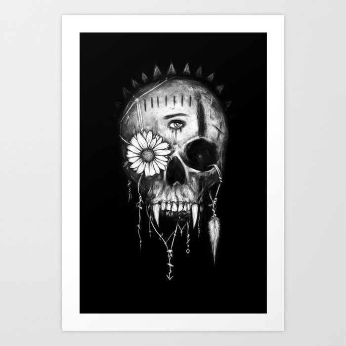 Vampire Skull Art Print