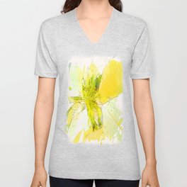 Pale Yellow Poinsettia 1 Serene V Neck T Shirt