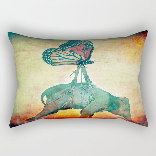 The elephant and the butterfly Rectangular Pillow