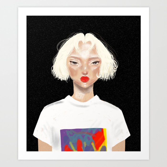 blond girl portrait Art Print by osu.busu | Society6