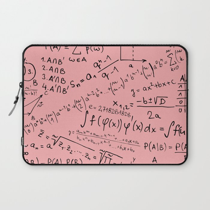 Math Equation On Pink Background Pattern Laptop Sleeve