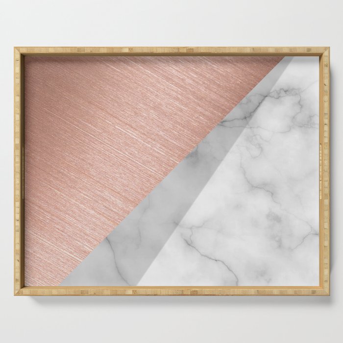 Rose Gold And Marble Serving Tray By Orcevasilev Society6