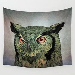 Owl - Red Eyes Wall Tapestry
