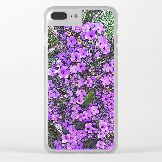 Spring floral blossom in lilac and green Clear iPhone Case