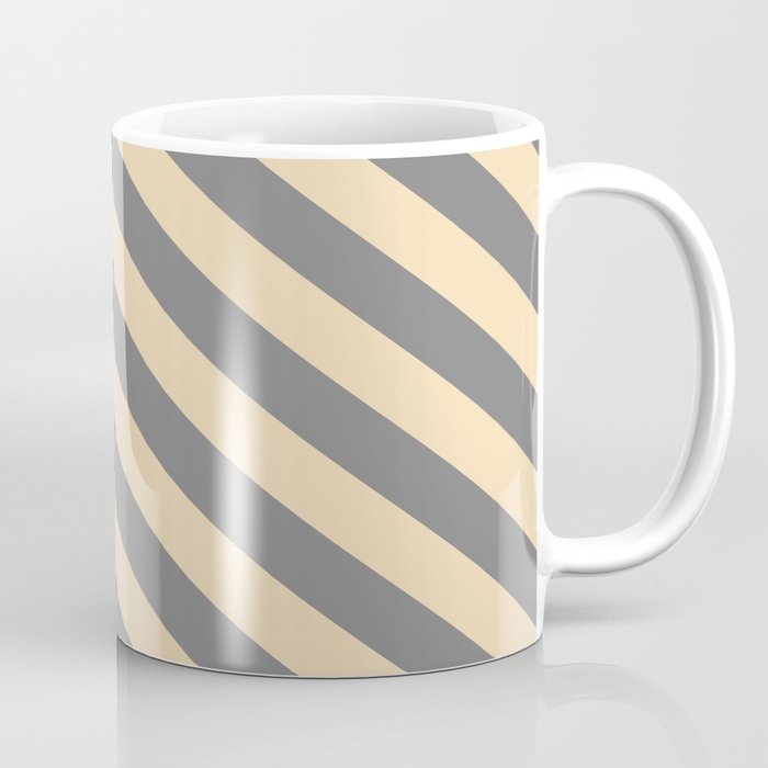 Grey & Tan Colored Lines Pattern Coffee Mug