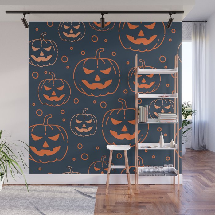 Pumpkin Halloween Background Wall Mural