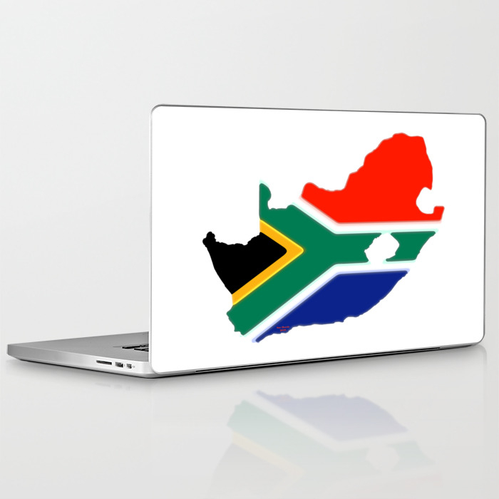 Flag Map Of South Africa South Africa Map With South African Flag Laptop & Ipad Skin By Havocgirl |  Society6
