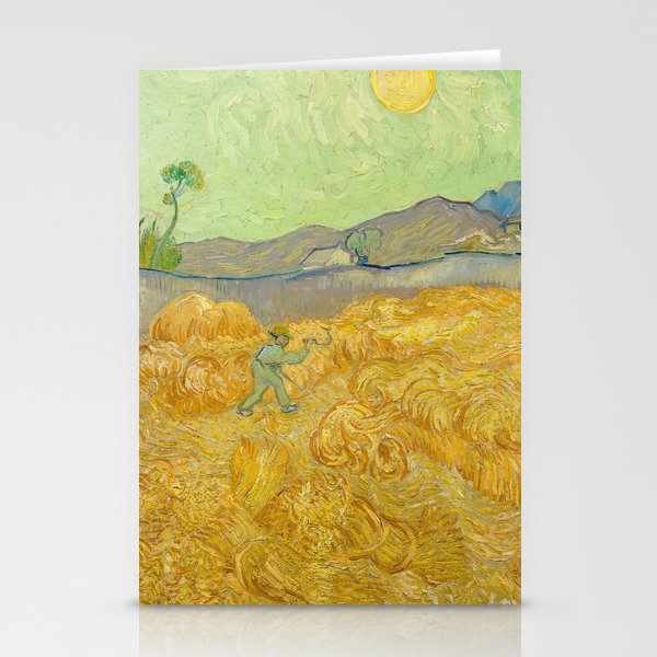 Vincent van Gogh - Wheatfield with a Reaper Stationery Cards