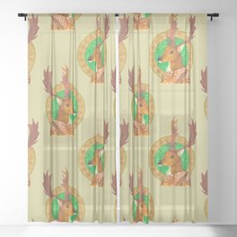 Red Deer Sheer Curtain