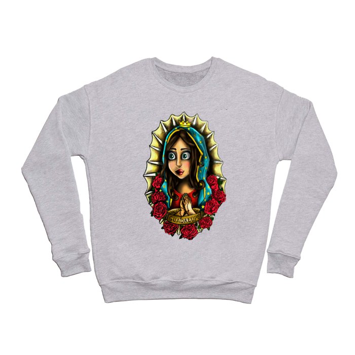 Lady Of Guadalupe (Virgen de Guadalupe) BLUE VERSION Crewneck Sweatshirt