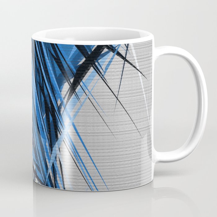 Blue Black and Grey Scratchy Background. Coffee Mug