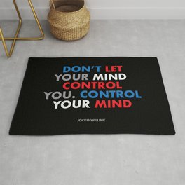 "Don't let your mind control you. control your mind." Jocko Willink Rug | Life, Motivational, Successful, Quotes, Success, Digital, Pattern, Positive, Graphicdesign, Inspirational 